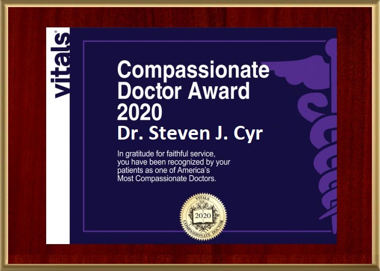 Dr. Steven Cyr Receives Vitals Compassionate Doctor Award